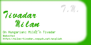 tivadar milan business card